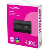 ADATA SD810 4 TB USB Tipo C USB 3.2 Gen 2x2 Negro, Unidad de estado sólido negro, 4 TB, USB Tipo C, USB 3.2 Gen 2x2, 2000 MB/s, Negro