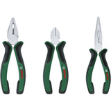 Bosch Juego de alicates, 3 piezas, Set de pinzas verde/Negro