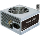 Chieftec Value APB-500B8 unidad de fuente de alimentación 500 W 20+4 pin ATX ATX Plata, Fuente de alimentación de PC gris, 500 W, 230 V, 50 Hz, 4 A, Activo, 130 W, A granel