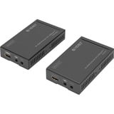 Digitus Set extensor HDMI 4K HDBaseT, Alargador de HDMI negro