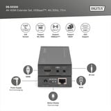 Digitus Set extensor HDMI 4K HDBaseT, Alargador de HDMI negro