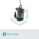 GARDENA Bomba sumergible para agua limpia/agua sucia 20000 BASIC, Bombas presión e inmersión gris/Negro