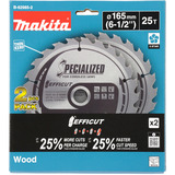 Makita Hoja de sierra circular EFFICUT B-62985-2, Ø 165mm, 25 dientes 