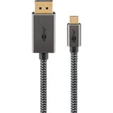 goobay Cable adaptador USB, conector USB-C > conector DisplayPort, 4K 60Hz negro/Plateado