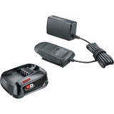 Bosch 1 600 A02 625 cargador y batería cargable Juego de cargador y baterías, Conjunto negro, Juego de cargador y baterías, 2,5 Ah, 18 V, Bosch, Negro, 2 A