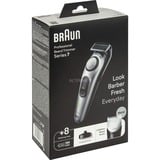 Braun BeardTrimmer 7 BT7420 Batería 40 2 cm Negro, Gris, Cortapelo para barba gris, Lavable, Batería, Negro, Gris