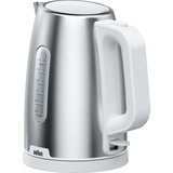 Braun WK 1500 tetera eléctrica 1,7 L 2200 W Acero inoxidable, Blanco, Hervidor de agua acero fino/blanco, 1,7 L, 2200 W, Acero inoxidable, Blanco, Indicador de nivel de agua, Protección contra sobrecalentamiento