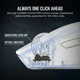 Corsair M75 WIRELESS, Ratones para gaming blanco