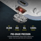 Corsair M75 WIRELESS, Ratones para gaming blanco