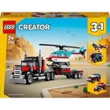 LEGO Creator Camión Plataforma con Helicóptero, Juegos de construcción Juego de construcción, 7 año(s), Plástico, 270 pieza(s), 383 g