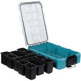 Makita Organizador profundo M, Caja de herramientas azul/Transparente