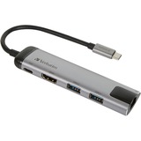 Verbatim 49141 hub de interfaz USB 3.2 Gen 1 (3.1 Gen 1) Type-C 1000 Mbit/s Negro, Plata, Hub USB plateado/Negro, USB 3.2 Gen 1 (3.1 Gen 1) Type-C, USB 3.2 Gen 1 (3.1 Gen 1) Type-C, 1000 Mbit/s, Negro, Plata, Metal, 0,015 m