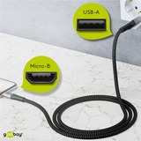 goobay Cable USB 2.0, conector USB-A > conector Micro-USB gris/Plateado