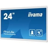 iiyama TW2424AS-W1 pantalla para PC 60,5 cm (23.8") 1920 x 1080 Pixeles 4K Ultra HD Pantalla táctil Negro, Pantalla de gran formato blanco, 60,5 cm (23.8"), 1920 x 1080 Pixeles, 4K Ultra HD, 14 ms, Negro