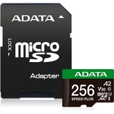 ADATA Speed Plus 256 GB MicroSDXC Clase 10, Tarjeta de memoria 256 GB, MicroSDXC, Clase 10, 180 MB/s, 160 MB/s, Class 3 (U3)