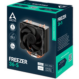 ARCTIC Freezer 36-S, Disipador de CPU plateado/Negro, Refrigerador de aire, 12 cm, 600 RPM, 3000 RPM, Negro, Acero inoxidable