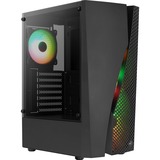 Aerocool WAVEBKV3 Caja PC ATX Cristal Templado 4xVentilador RGB Negro, Cajas de torre negro, Midi Tower, PC, Negro, ATX, micro ATX, Mini-ITX, ABS, SPCC, Azul, Verde, Rojo