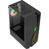 Aerocool WAVEBKV3 Caja PC ATX Cristal Templado 4xVentilador RGB Negro, Cajas de torre negro, Midi Tower, PC, Negro, ATX, micro ATX, Mini-ITX, ABS, SPCC, Azul, Verde, Rojo