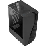 Aerocool WAVEBKV3 Caja PC ATX Cristal Templado 4xVentilador RGB Negro, Cajas de torre negro, Midi Tower, PC, Negro, ATX, micro ATX, Mini-ITX, ABS, SPCC, Azul, Verde, Rojo