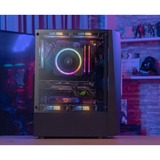 Aerocool WAVEBKV3 Caja PC ATX Cristal Templado 4xVentilador RGB Negro, Cajas de torre negro, Midi Tower, PC, Negro, ATX, micro ATX, Mini-ITX, ABS, SPCC, Azul, Verde, Rojo