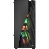 Aerocool WAVEBKV3 Caja PC ATX Cristal Templado 4xVentilador RGB Negro, Cajas de torre negro, Midi Tower, PC, Negro, ATX, micro ATX, Mini-ITX, ABS, SPCC, Azul, Verde, Rojo