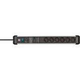 Brennenstuhl Premium-Protect-Line 1391010601, Regleta negro/Aluminio