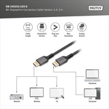Digitus Cable de conexión DisplayPort 1.4 Premium, UHD 8K negro/Gris