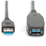 Digitus Cable de extensión USB 3.2 Gen 1 activo, 20 metros, Cable alargador negro