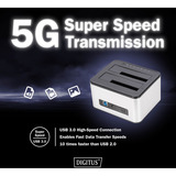 Digitus Estación de acoplamiento para disco duro SATA dual plateado/Negro