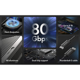 ICY BOX Carcasa SSD M.2 NVMe IB-1980M-80G, Caja de unidades negro