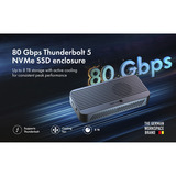 ICY BOX Carcasa SSD M.2 NVMe IB-1980M-80G, Caja de unidades negro