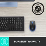 Logitech M190 ratón Ambidextro RF inalámbrico Óptico 1000 DPI negro/Azul, Ambidextro, Óptico, RF inalámbrico, 1000 DPI, Azul