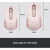 Logitech Signature M650 ratón mano derecha RF Wireless + Bluetooth Óptico 2000 DPI rosa, mano derecha, Óptico, RF Wireless + Bluetooth, 2000 DPI, Rosa