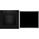 Neff BX36IB0 sets de electrodoméstico de cocina Con placa de inducción Horno eléctrico, Juego para horno negro/Acero fino, Con placa de inducción, 4 zona(s), Vidrio y cerámica, Negro, Tocar, 58,3 cm