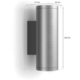 Philips Hue White & Color Ambiance Appear lámpara de pared exterior redonda, Luz de LED plateado