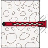 fischer Taco de vástago largo HybridPower 10x90 T K, Pasador rojo/Gris