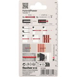 fischer Taco de vástago largo HybridPower 10x90 T K, Pasador rojo/Gris