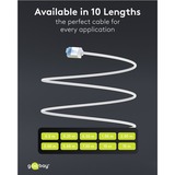 goobay Cable de parche ultraflexible Cat.6a slim, U/UTP blanco
