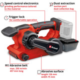 EINHELL Professional Akku-Bandschleifer TP-BS 18/457 Li BL - Solo, 18Volt, Lijadora de banda rojo/Negro