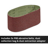 EINHELL Professional Akku-Bandschleifer TP-BS 18/457 Li BL - Solo, 18Volt, Lijadora de banda rojo/Negro