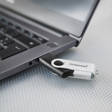 Intenso Office Line 128 GB, Lápiz USB plateado/Negro