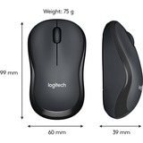 Logitech M220 Silent ratón Oficina Ambidextro RF inalámbrico Óptico 1000 DPI gris, Ambidextro, Óptico, RF inalámbrico, 1000 DPI, Carbón vegetal