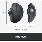 Logitech MX Ergo ratón mano derecha RF Wireless + Bluetooth Trackball 440 DPI negro, mano derecha, Trackball, RF Wireless + Bluetooth, 440 DPI, Grafito