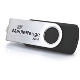 MediaRange USB Type-C 32 GB, Lápiz USB negro/Plateado