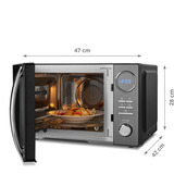 Medion MD11493, Microondas negro, Encimera, Microondas combinado, 23 L, 900 W, Pantalla incorporada, Botones, Giratorio