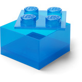 Room Copenhagen LEGO Storage Brick 4 Top Lid Glitter, Caja de depósito azul/Transparente