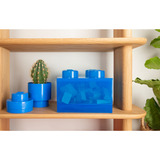 Room Copenhagen LEGO Storage Brick 4 Top Lid Glitter, Caja de depósito azul/Transparente