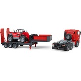 bruder MAN TGA plataforma baja con manipulador telescópico Manitou MLT 633, Automóvil de construcción 