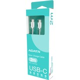 ADATA CACC-200PN-WH cable USB USB 2.0 2 m USB C Blanco blanco, 2 m, USB C, USB C, USB 2.0, Blanco