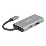 DeLOCK 63261 hub de interfaz USB 3.2 Gen 2 (3.1 Gen 2) Type-C 10000 Mbit/s Negro, Gris, Hub USB gris, USB 3.2 Gen 2 (3.1 Gen 2) Type-C, USB 3.2 Gen 2 (3.1 Gen 2) Type-A, USB 3.2 Gen 2 (3.1 Gen 2) Type-C, 10000 Mbit/s, Negro, Gris, Aluminio, 0,12 m